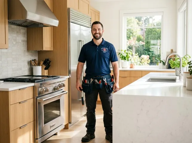 Appliance Repair Hero technician in a Brooksville, FL kitchen after an appliance repair
